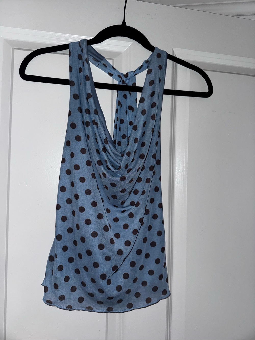 See You Monday Blue Polka Dot halter top large